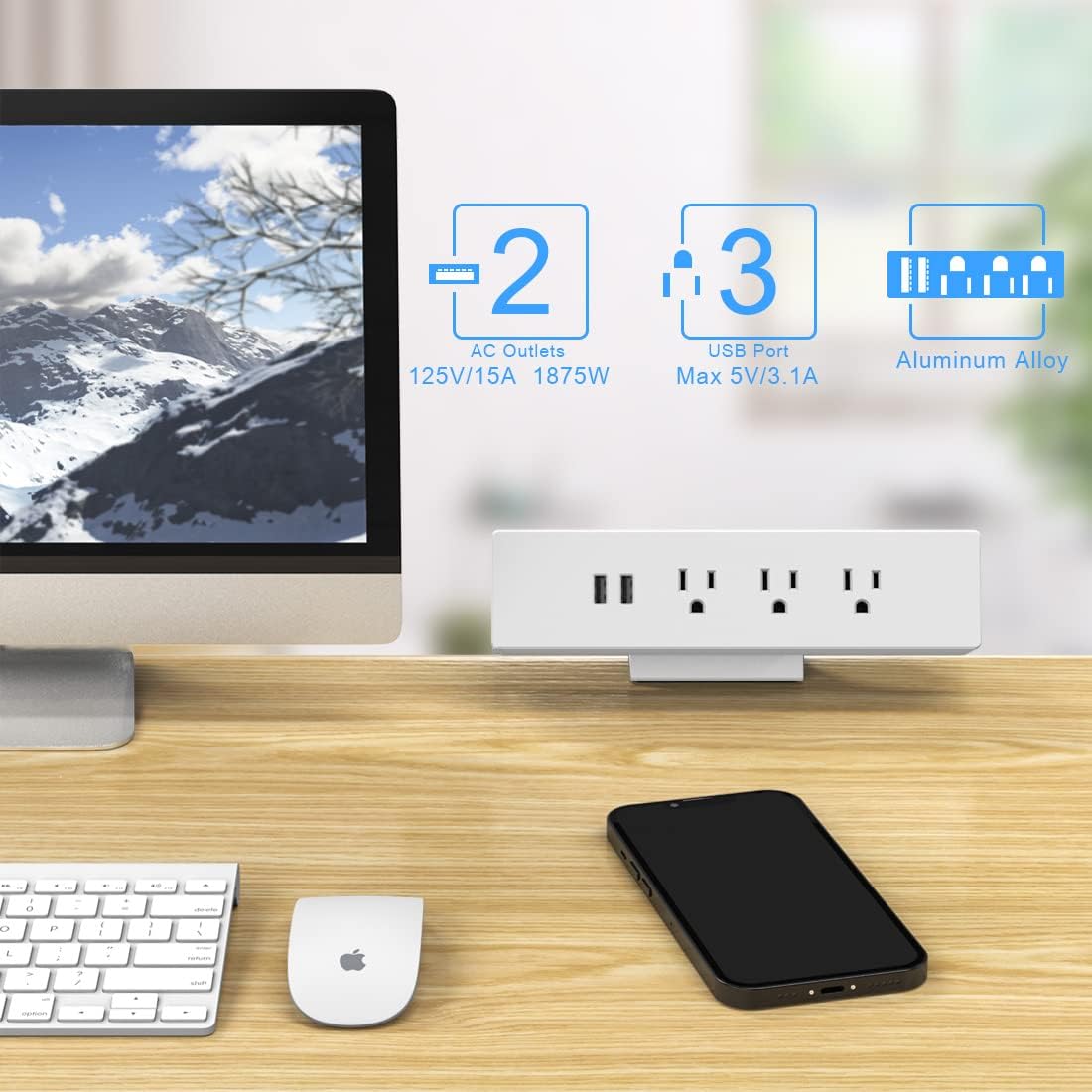 Top Rated Desk Clamp Power Strip, Haylink Desk Outlets with USB, Aluminum Alloy 3 AC Outlets Desk Edge Mount Power Strip Connect 6FT Extension Cord for Home Office Standing Desk, UL Listed,White Cheapest π Desk Clamp Power Strip, Haylink Desk Outlets with USB, Aluminum Alloy 3 AC Outlets Desk Edge Mount Power Strip Connect 6FT Extension Cord for Home Office Standing Desk, UL Listed,White
