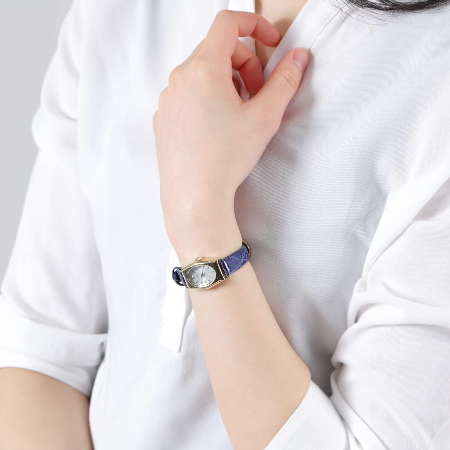 [LCREA] ソーラー 腕時計 レディース 日本製 ルクレア (OVALE/ゴールド, 本リザード革ベルト/LC2003-GPTB