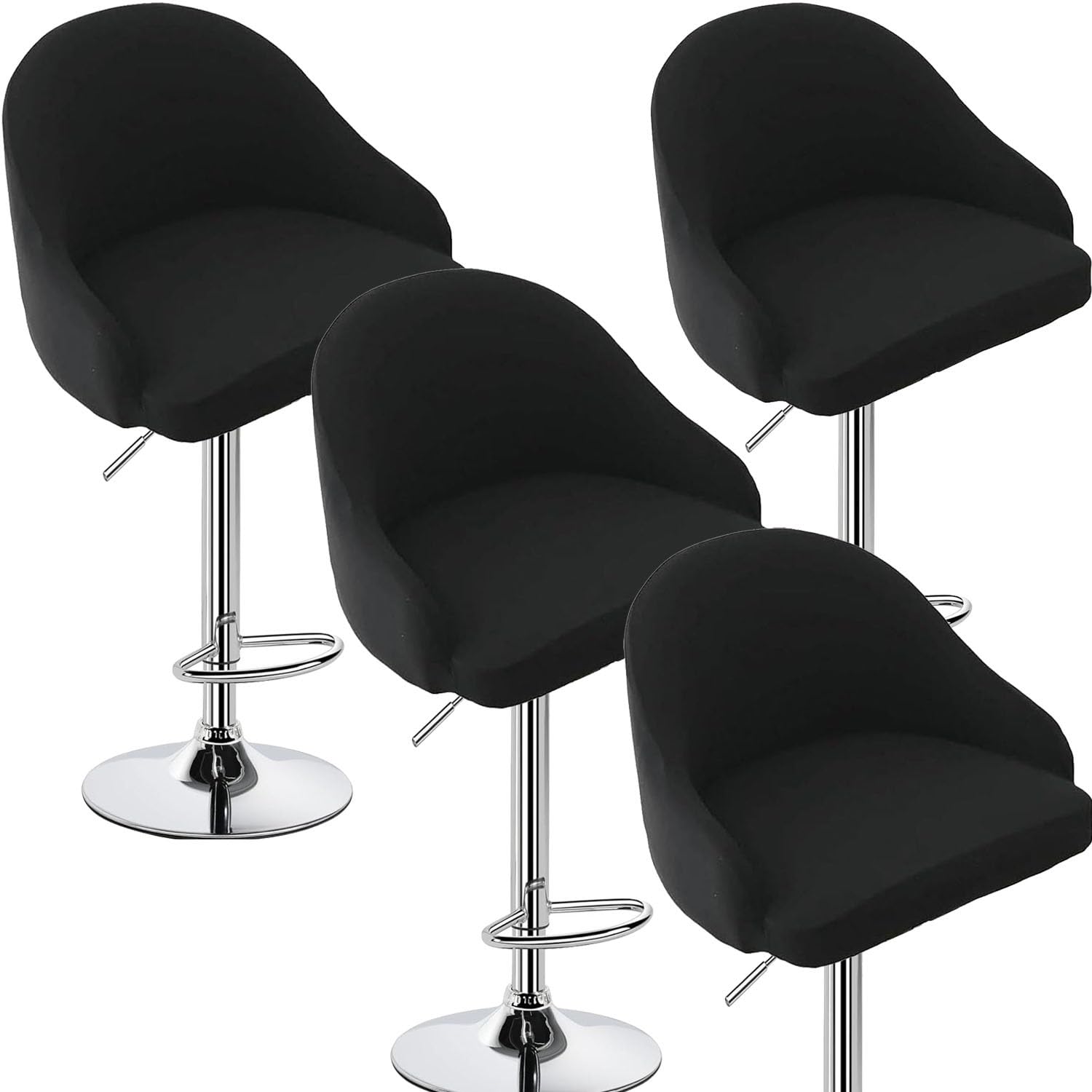 Dogaca 10 Set Of 1/2/4 Bar Stool Covers With Back – Stretchable Counter Height Slipcovers For Swivel Barstools, Pub Chairs, And Kitchen Island Stools – Easy To Clean(,4Pcs)