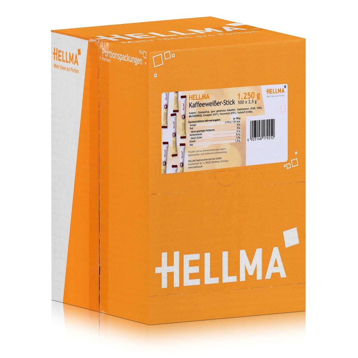 Hellma Kaffeeweisser Sticks, 500 x 2,5 g = 1,25 kg