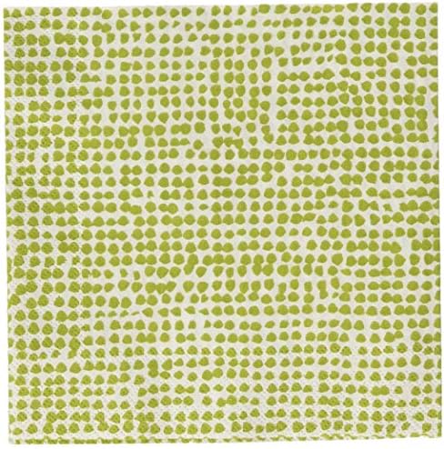 Boston International Hire Marimekko Cocktail Beverage Paper Napkins, 5" x 5", Orkanen White/Green