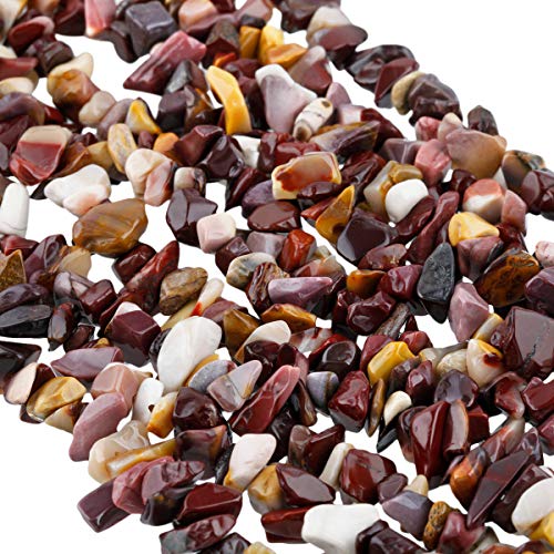 Nupuyai Mookaite Irregular Polished Beads for DIY Jewelry Making Bracelet Necklace Chip Stones for Chakra Healing 80cm