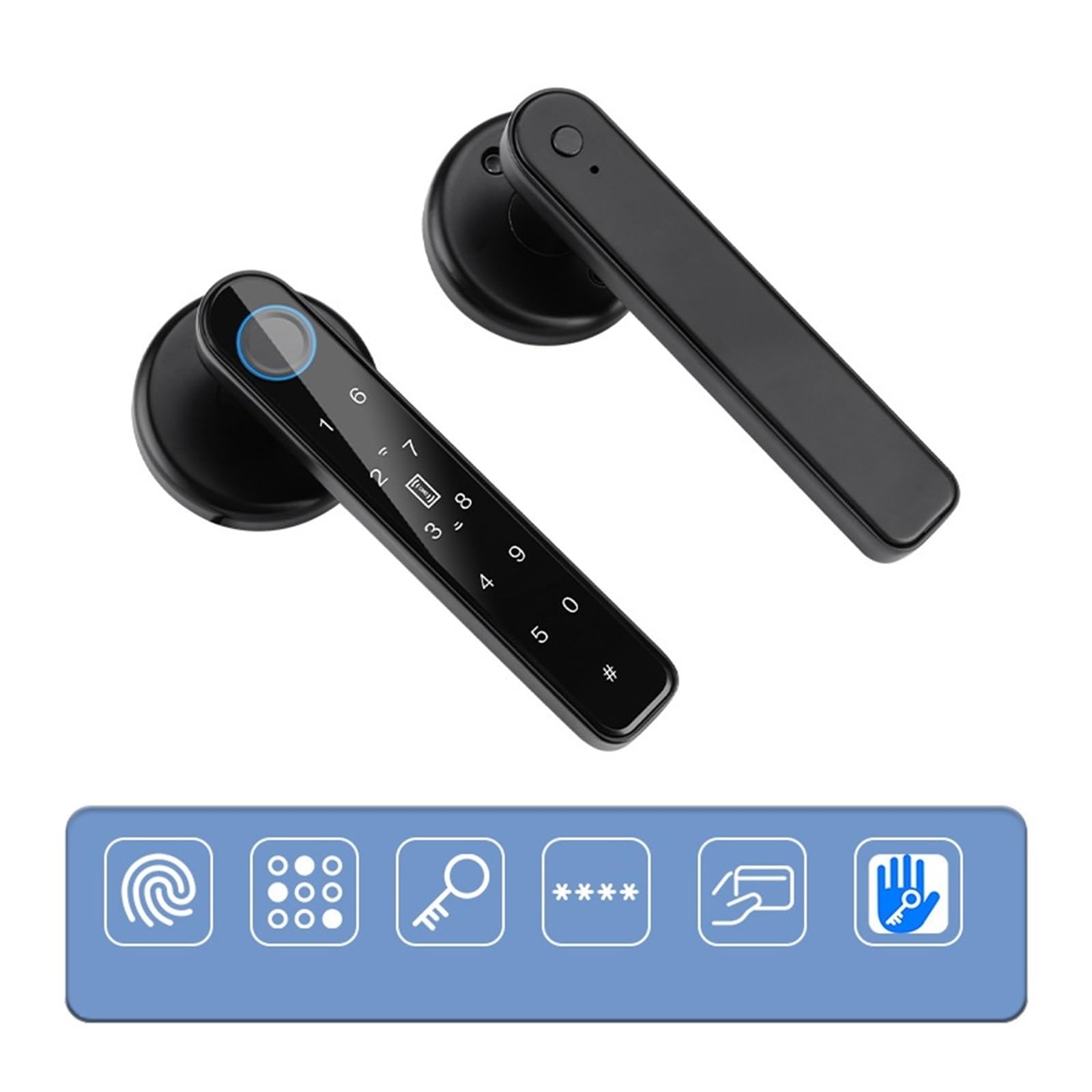 Inteligentny zamek do drzwi z czytnikiem linii papilarnych, bezprzewodowa cyfrowa blokada Bluetooth, bezkluczykowy, strona główna, Europejski standard dopasowania