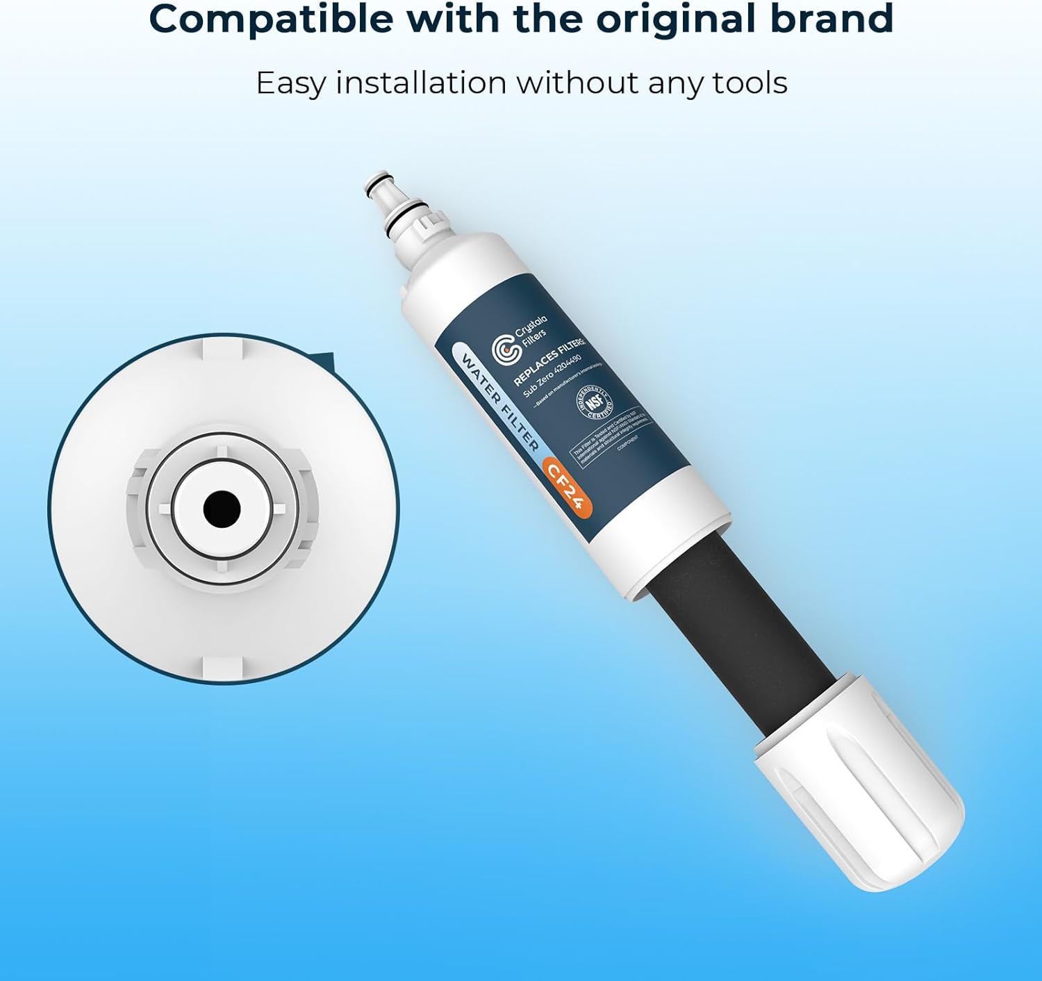 Crystala Filters Water Filter Replacement for Sub-Zero 4204490, 4290510 Refrigerator Water Filter, Pack of 3