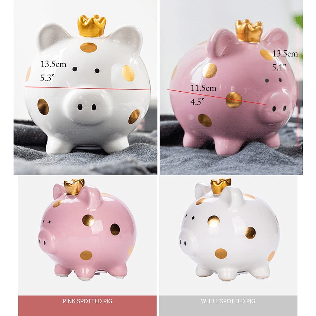 Amazon.co.jp: 貯金箱 おしゃれ 女の子、白またはピンクのお金の銀行の