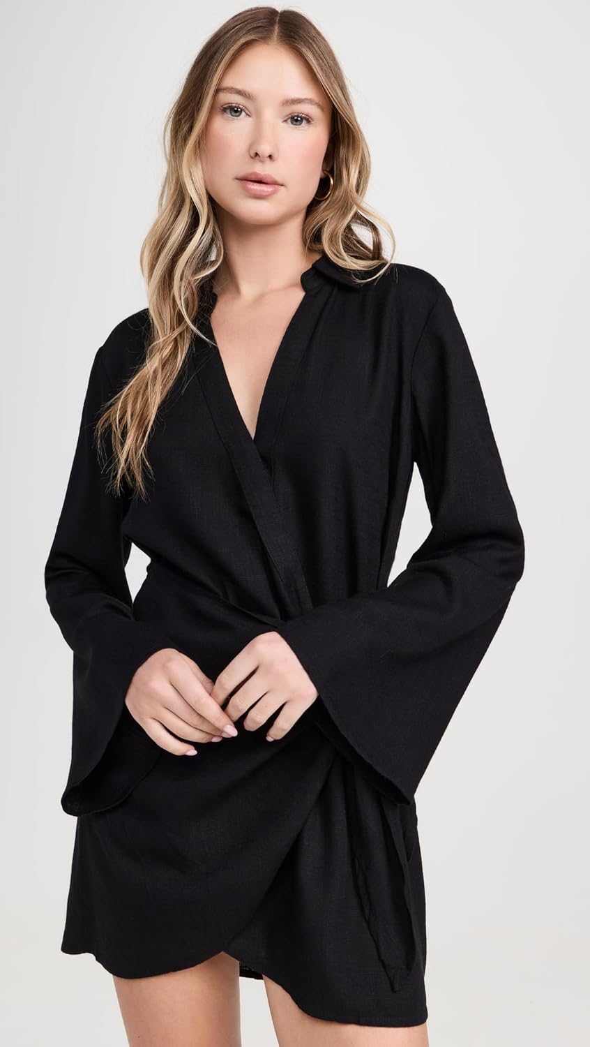 L*Space Las Palmas Dress for Women, Mini-Dress with Tie Front Wrap, Adjustable Tie, Plus Hook & Eye Closure - Image 2