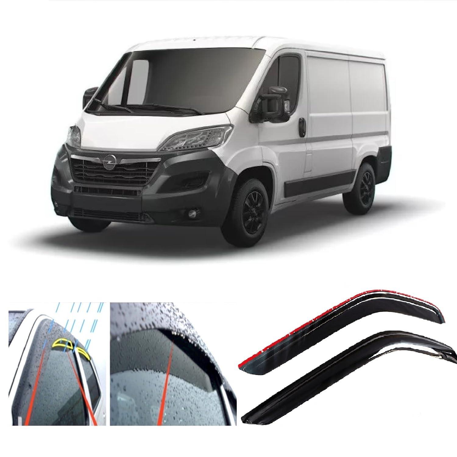 Deflettori D'Aria Per Citroën Relay, Fiat Ducato, Peugeot Boxer - Set 2 Pezzi, Antipioggia E Sole, 2006-2024 - Foto 8