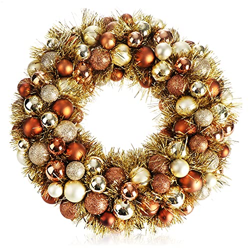 com-four® Türkranz Weihnachten - Adventskranz mit Lametta und...