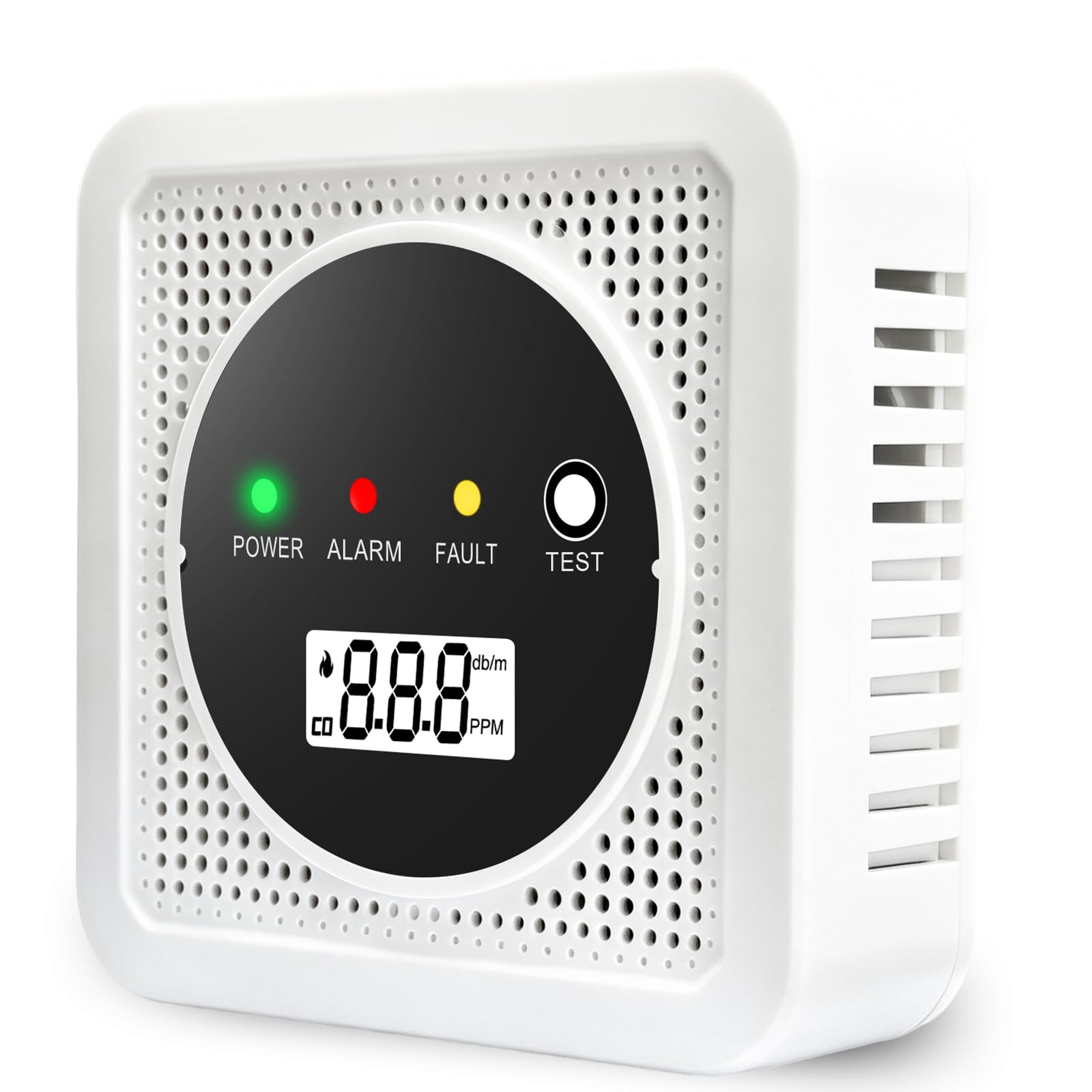 Combination Smoke and Carbon Monoxide Detector, Battery Powered Smoke and CO Alarm with LCD Display, Replaceable Battery, Test/Silence Button for Home