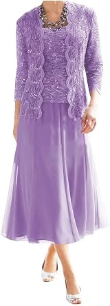 Tea Length Mother of The Bride Dresses for Wedding Plus Size Formal Mother of Groom Dresses with Jacket
