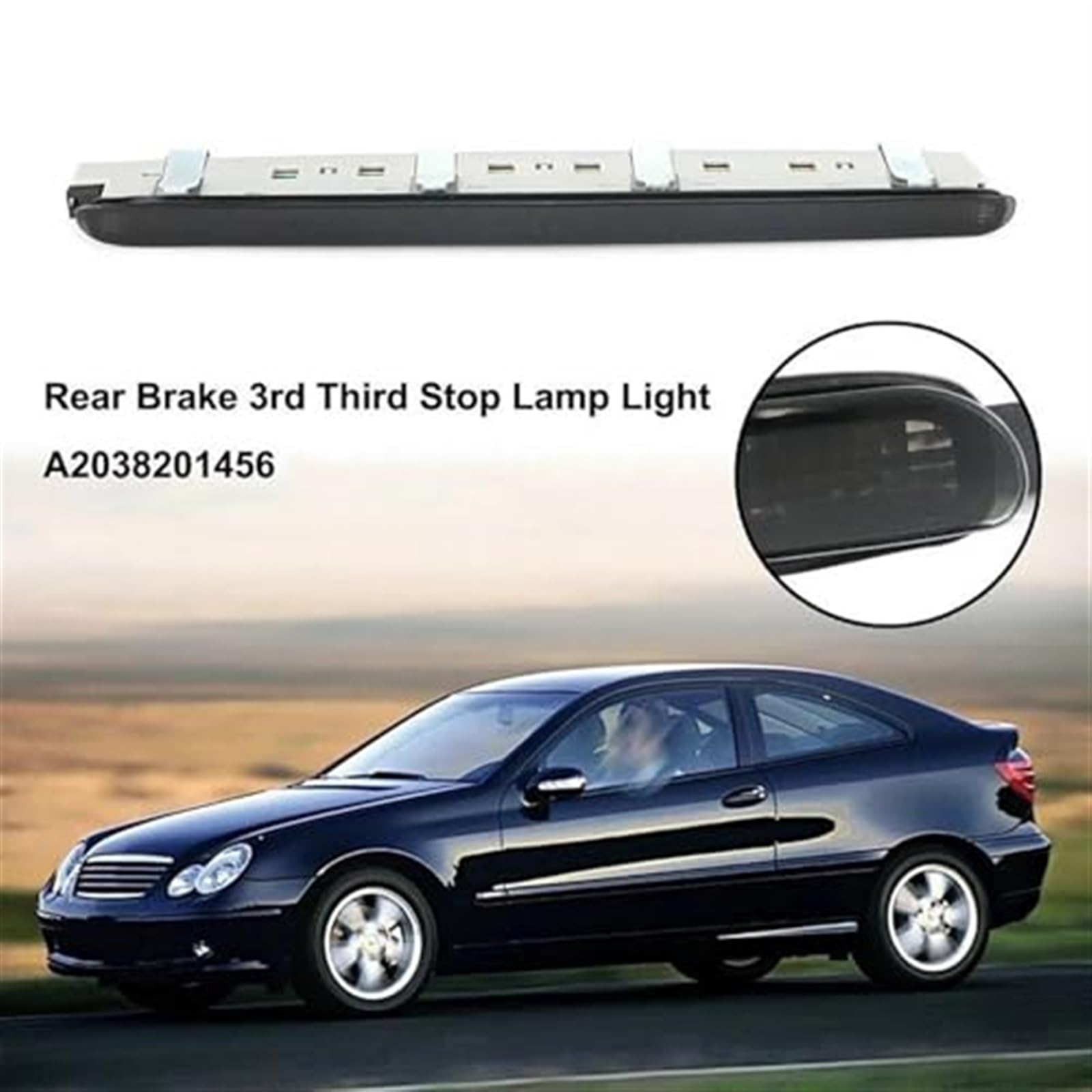 Tercera luz de freno trasera de montaje alto for coche, tercera luz de freno, luz de freno for Mercedes, Clase C W203 2000-2007