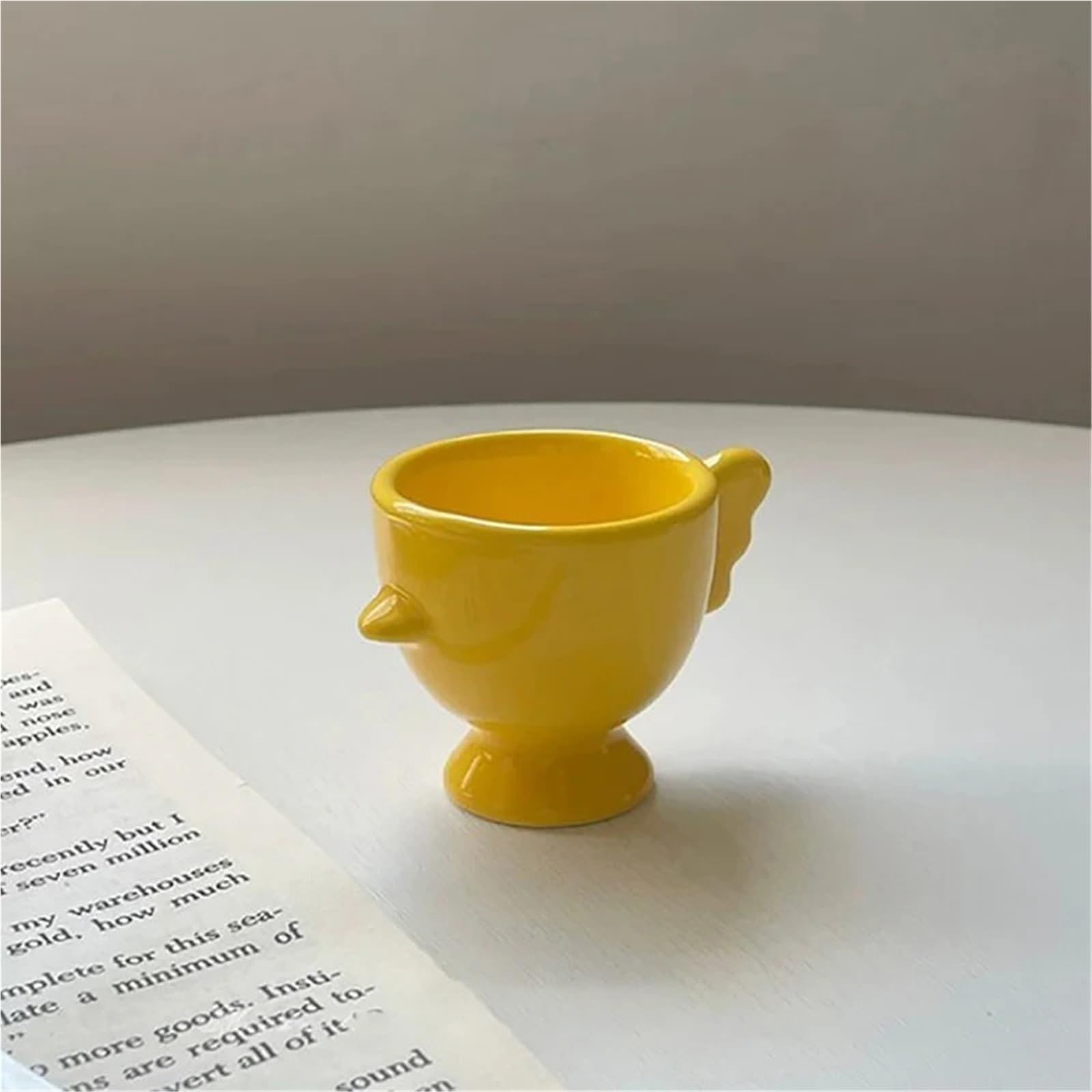 Eierbecher, 2 Stück erhöhte Basis einfarbig rutschfester Griff guter Halt Make, up(Yellow)
