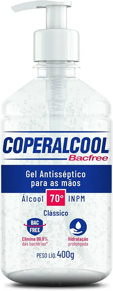 Coperalcool Bacfree Álcool Gel Higienizador de Mãos 70°INPM 400g Clássico