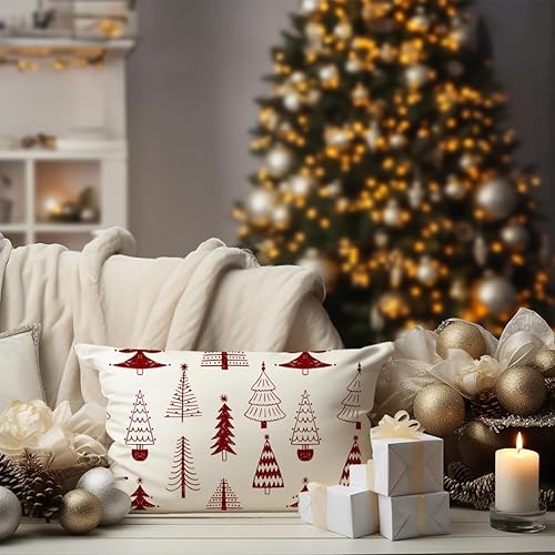 Miniatura 10 de Faromily Fundas de almohada de Navidad de 12 x 20 pulgadas, diseño de muñeco de nieve Let It Snow en invierno, vacaciones, casa de campo, al aire