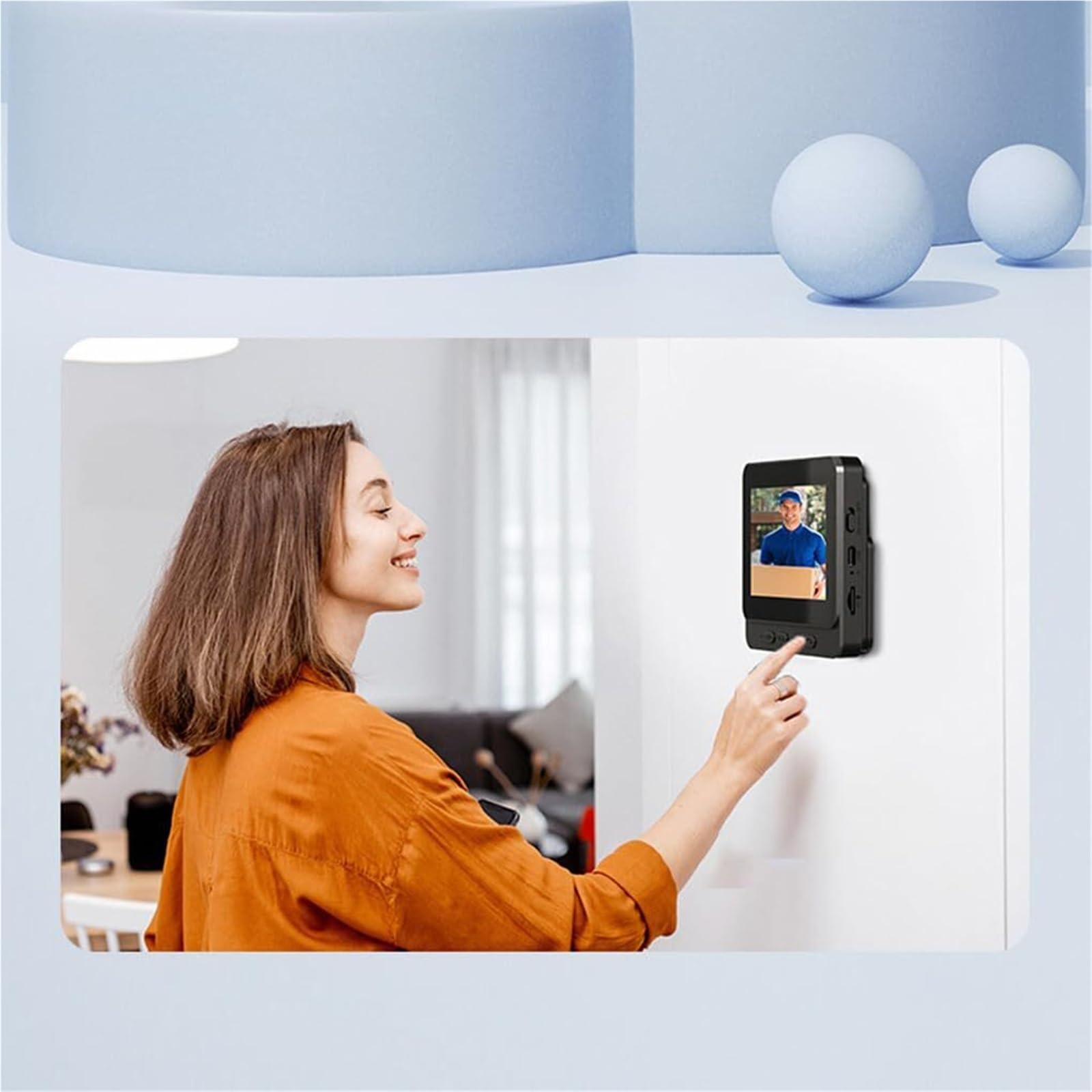Mothdust Interphone Video sans Fil Sonnette Ecran HD Vision Nocturne
