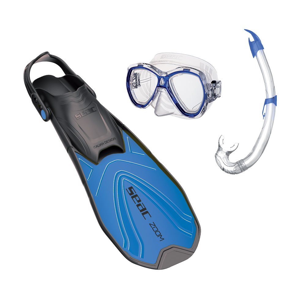 Seac Sprint Zoom Mask Fin Snorkel Set with Snorkeling Gear Bag