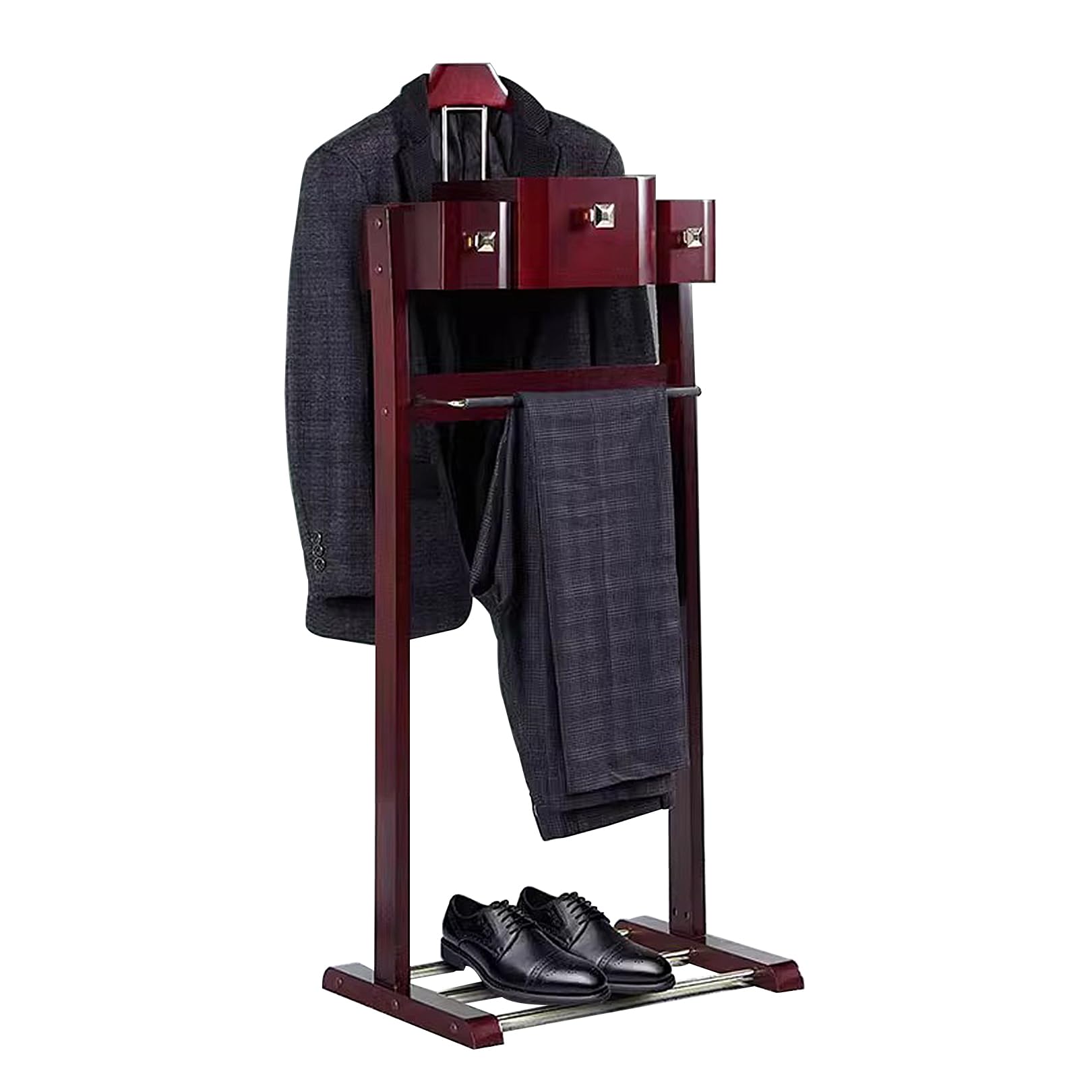Servomuto da uomo Woo Hanr con vassoio superiore pantaloni e fermacravatte perfetto per nizing abiti in soggiorno o ufficio Slish Sto Solut.