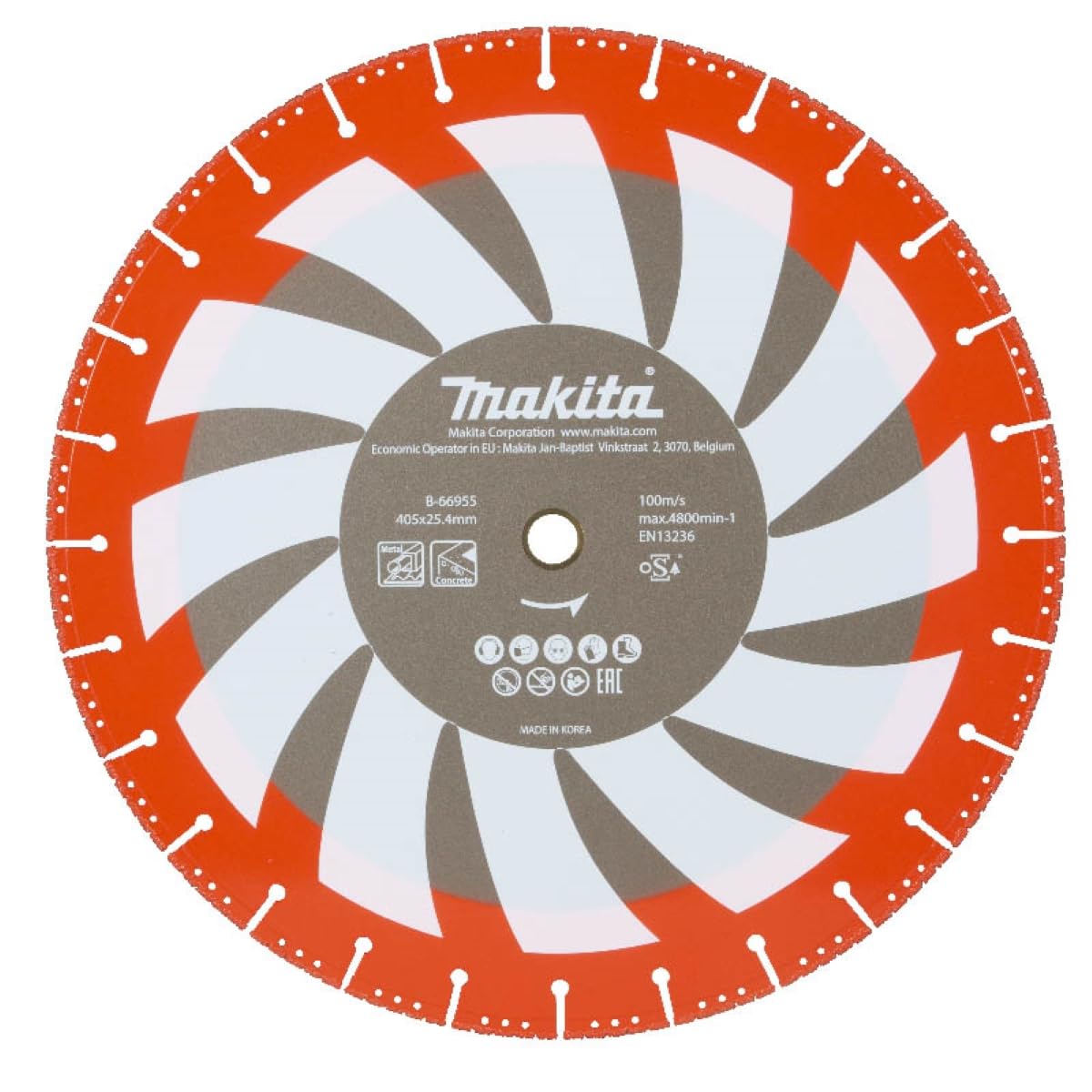 Roue de secours diamantée Makita B-55304 pour surfaçage précis du béton