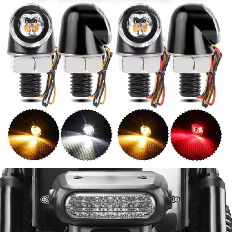 Kierunkowskazy motocyklowe Kierunkowskaz Motocykla | Kierunkowskaz motocykla 12 V DRL wskaźnik przednia tylna lampa tylna(2Pcs Red Amber)