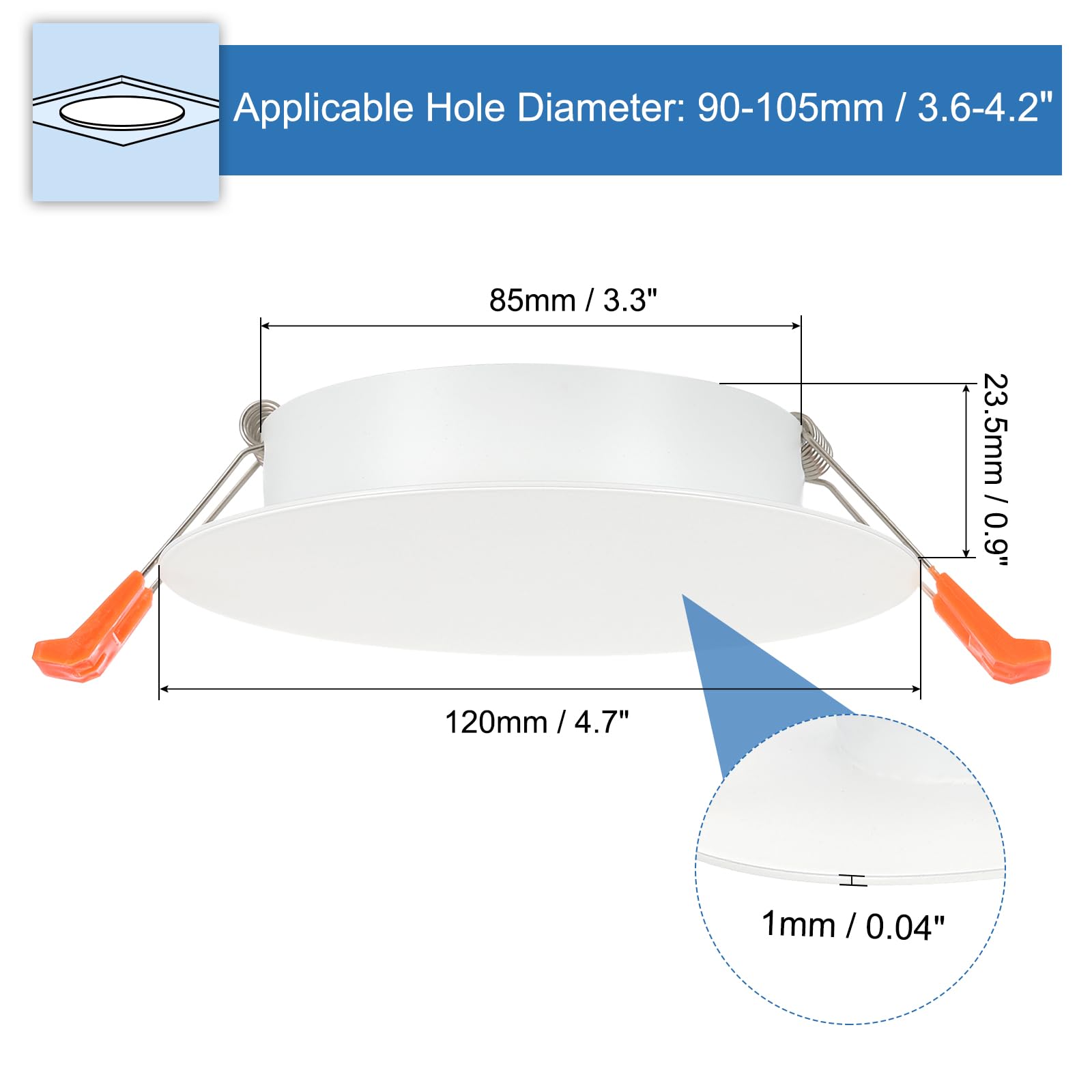 PATIKIL 120mm / 4.7" Diameter Metal Ceiling Hole Cover Plate - Image 2