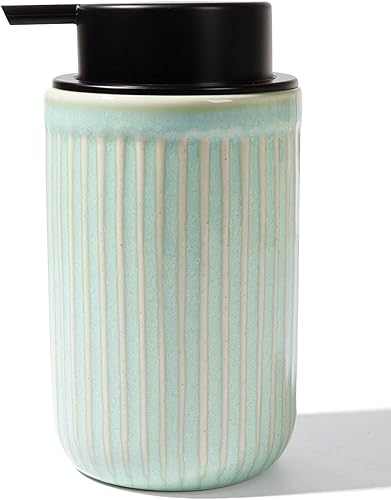 Miniatura 11 de BosilunLife Dispensador de jabón de manos para platos, dispensador de jabón líquido caqui para baño, Decro, dispensador de platos de cocina de Bomba