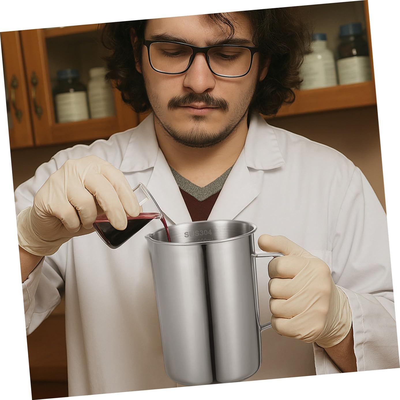 DECHOUS 2pièces Gobelet Gradué Acier Inoxydable Pour Laboratoire Tasse De Mesure Avec Échelle Pour Cuisine Et Expérimentations Scientifiques