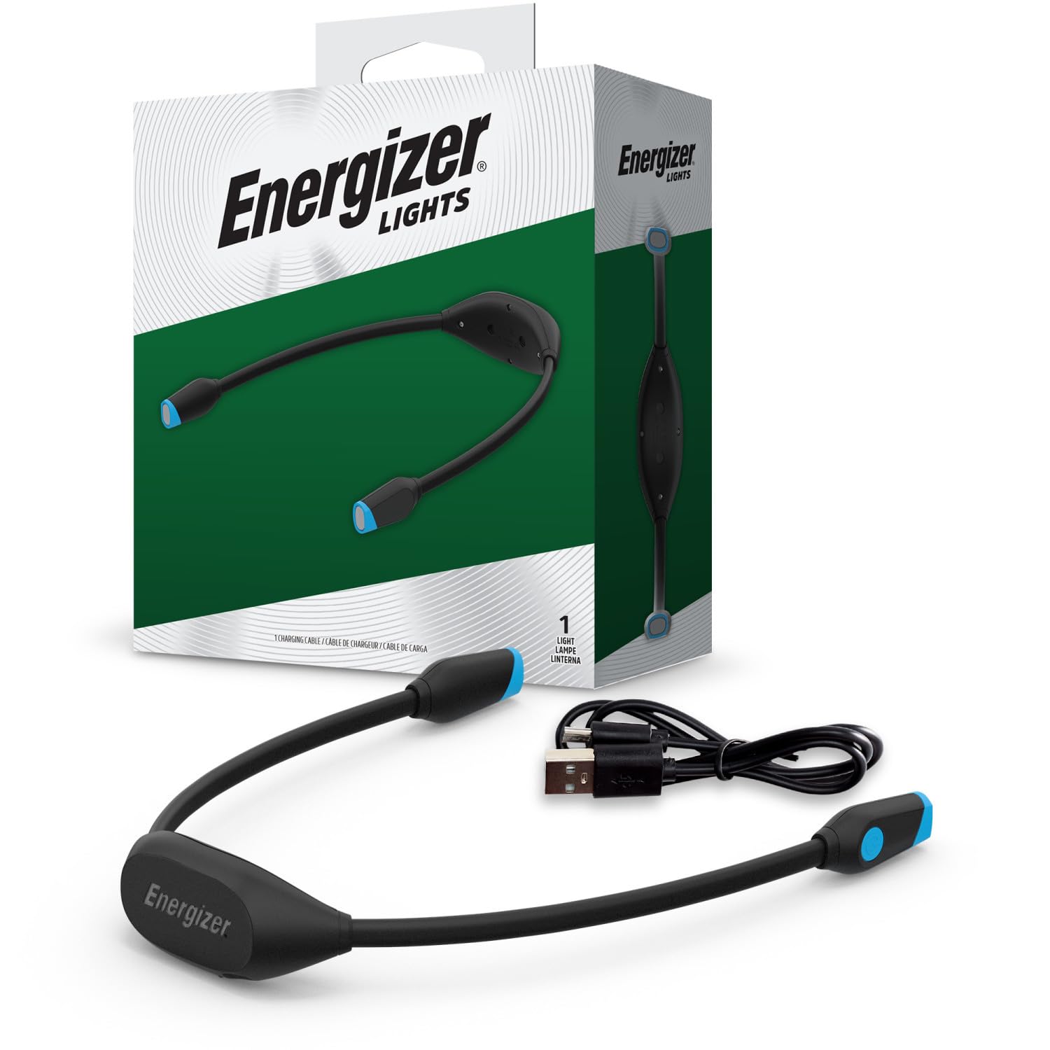 Energizer Rechargeable Neck Light, Portable LED Light for Reading and Hands-Free Uses, Neck Light with Adjustable Brightness, 100 Lumens, 5-Hour Runtime, Pack of 1