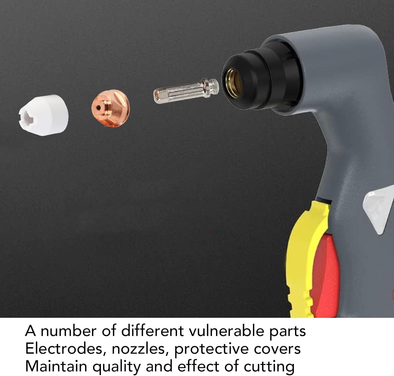 10 Set Cutting Tip Electrode Kit, Plasma Cutter Torch Tip PCH-51 Cutting Gun Consumables Set with Protective Covers
