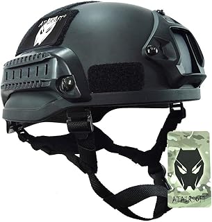 ATAIRSOFT Tactical Airsoft Paintball MICH 2002 Helmet with Side Rail & NVG Mount BK