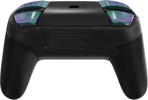 Miniatura 8 de eXtremeRate Chameleon Green Purple Repair ABXY D-pad ZR ZL L R teclas para Nintendo Switch Pro Controller, juego completo de botones de repuesto con