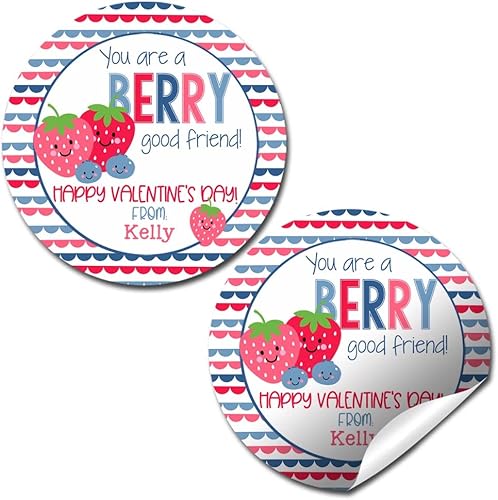 Amanda Creation - Etiquetas adhesivas personalizadas para el dĂa de San ValentĂn con temática de bayas y un buen amigo, 40 calcomanĂas de cĂrculo de Amanda Creation - Etiquetas adhesivas personalizadas para el dĂa de San ValentĂn con temática de bayas y un buen amigo, 40 calcomanĂas de cĂrculo de