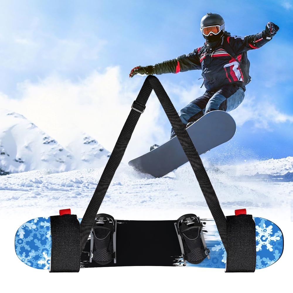 2 Pièces Sangles de Ski, Bandoulière de Ski Sangle de Ski Réglables Robustes Ski Strap Rangement à Skis Portables Sangles de Snowboard pour Transporter Facilement des Skis et des Pôles