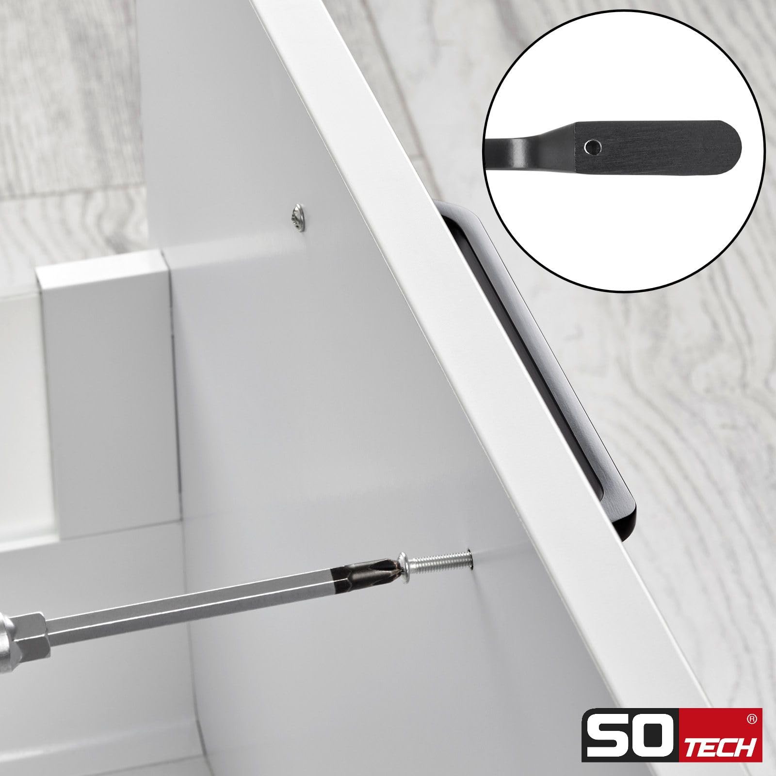 SOTECH 10 x Möbelgriffe BLACKLINE IV BA 160 mm schwarz matt