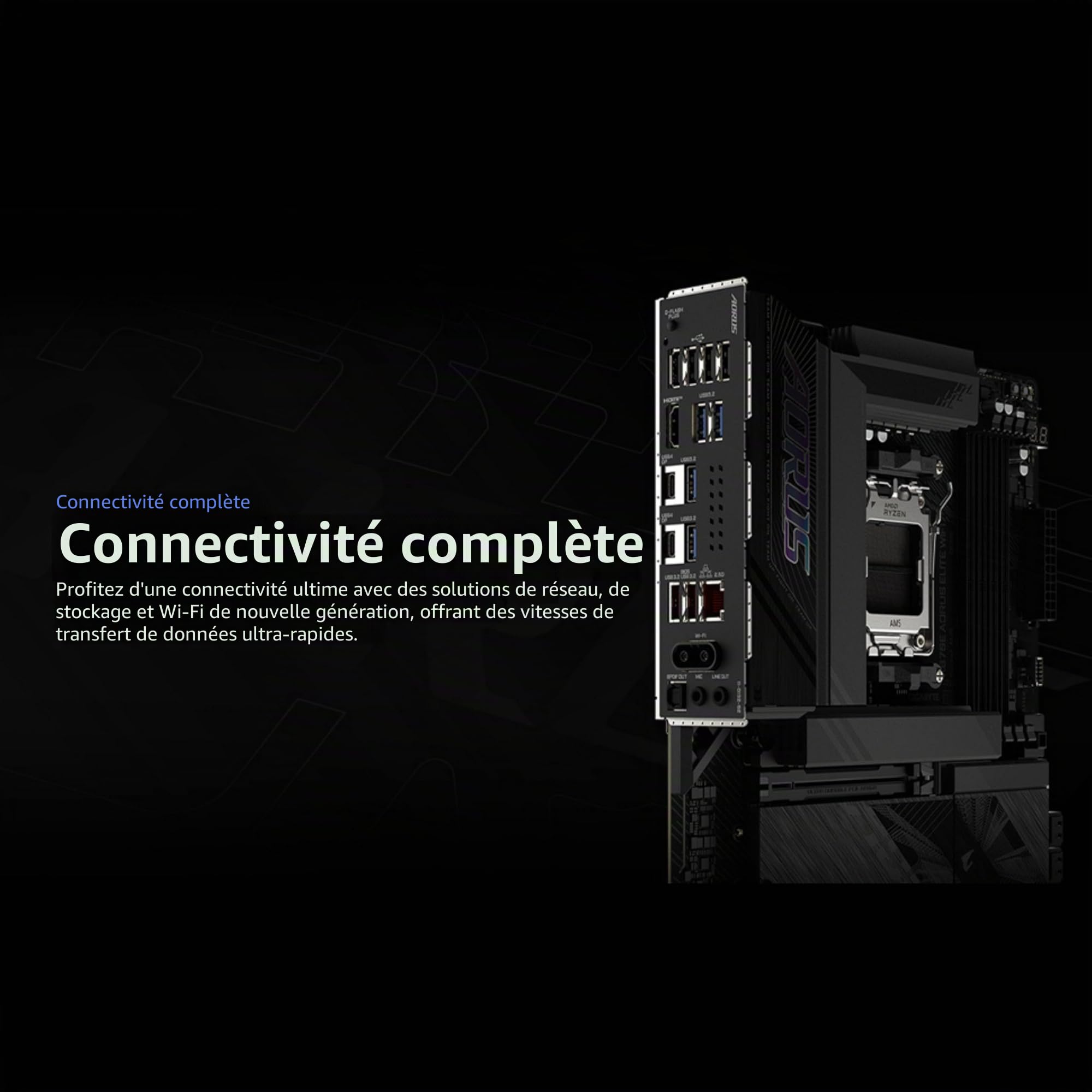 GIGABYTE X870E AORUS Elite WIFI7 AM5 LGA 1718, ATX, DDR5, 4X M.2, PCIe 5.0, USB4, Wi-FI 7, 2.5GbE LAN, EZ-Latch, Q-Flash