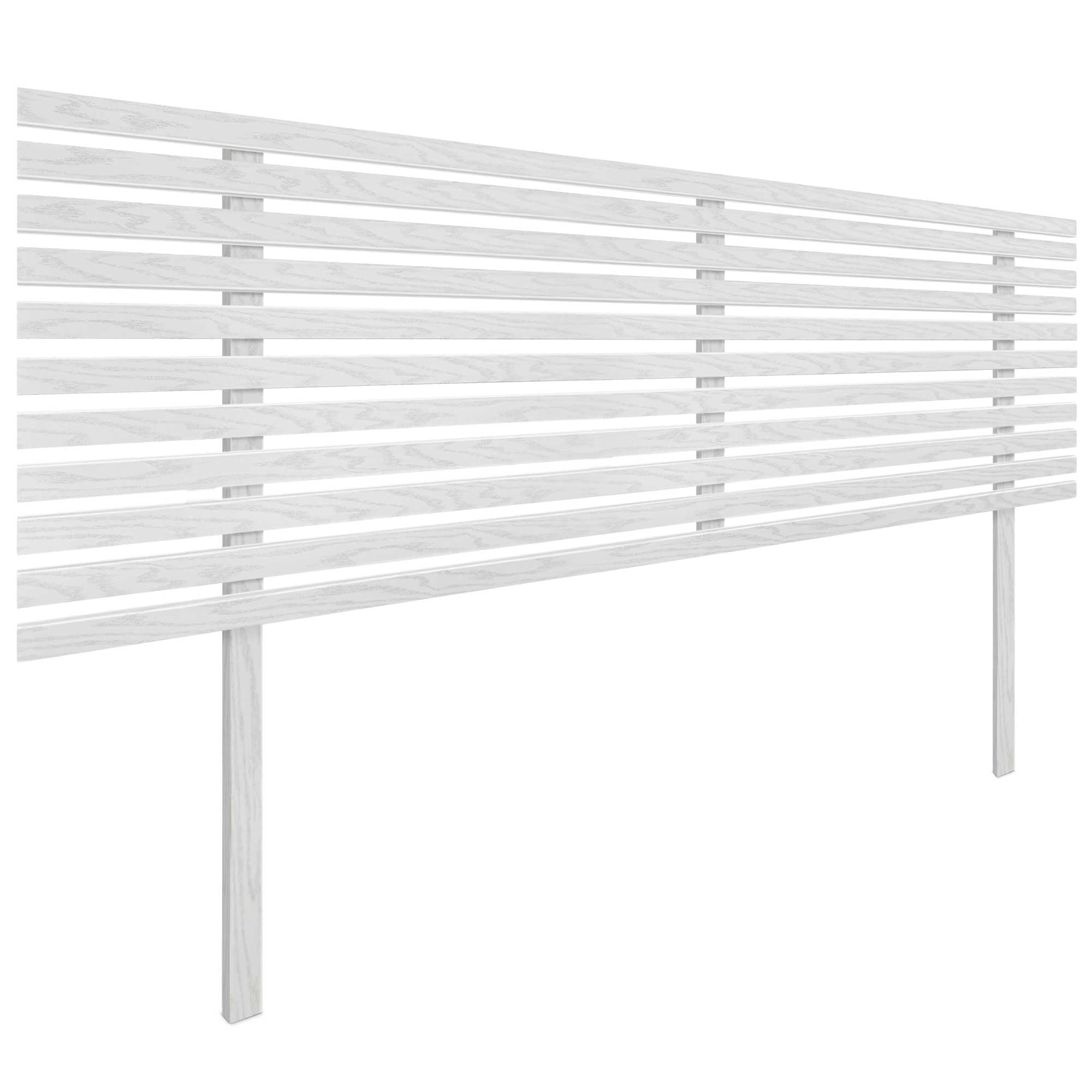 DHOME Testiera in Legno Riciclato DM con Gambe Stile Giapponese Letto Pallet Supporti inclusi (Legno Bianco, 160cm)