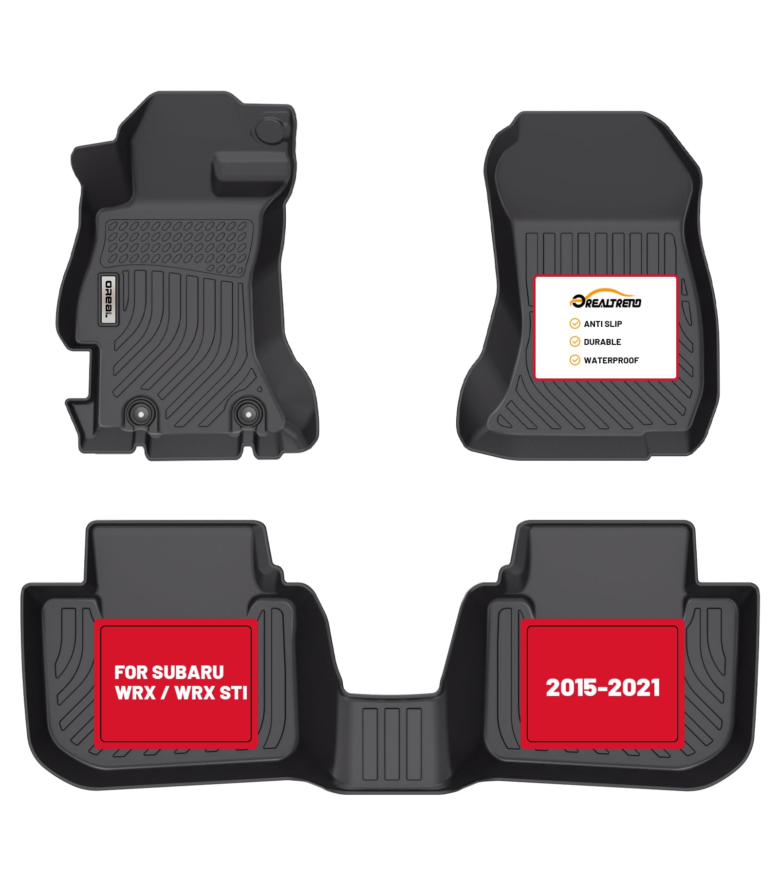 orealtrend Floor Mats for Subaru WRX/WRX STI 2015-2021