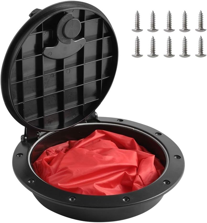 Anndason 8” Black Deck Plate Kit Deck Hatch with Storage Bag for Fishing Kayak Boating Anndason 8” Black Deck Plate Kit Deck Hatch with Storage Bag for Fishing Kayak Boating