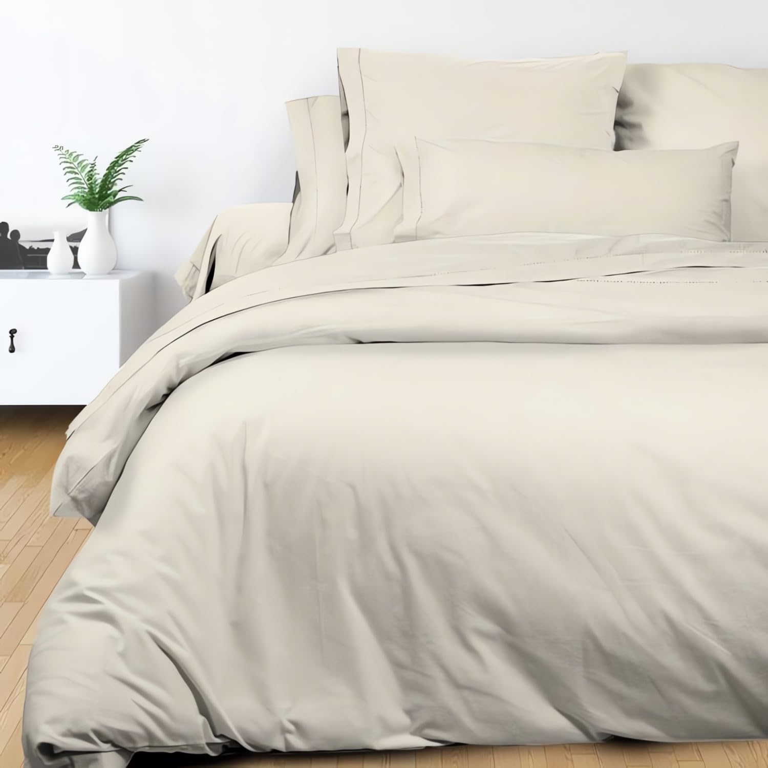 Soleil d'ocre Duvet Cover, Cotton, Ecru, 220 x 240 cm
