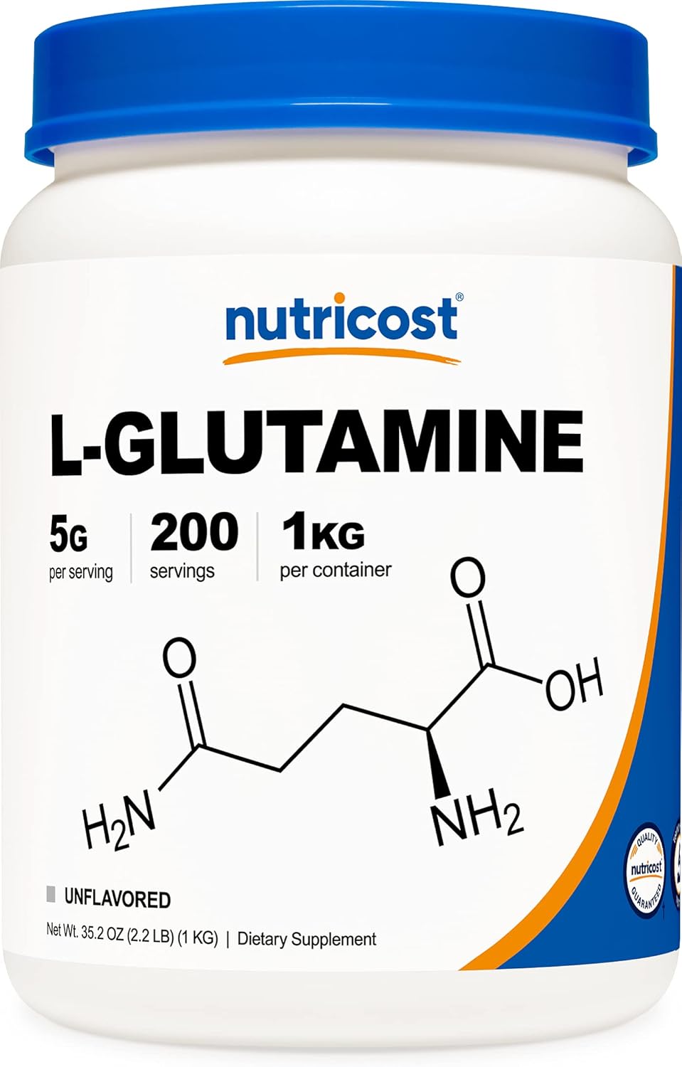 Nutricost L-Glutamine Powder 1 KG - Pure L Glutamine, 5000mg per Serving, Non-GMO, Gluten Free : Health & Household