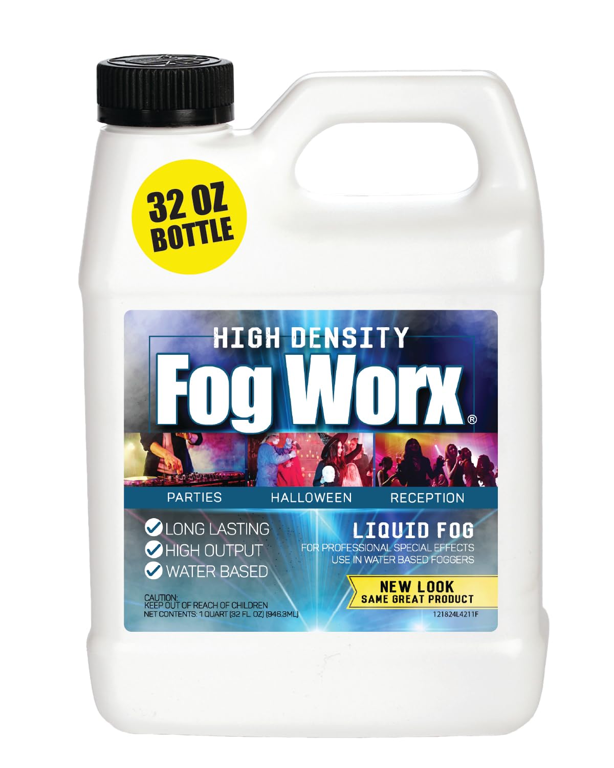 Fog Worx Extreme High Density Juice - Long Lasting, High Output, Odorless Water Based Machine Fluid - 1 Quart, 32 Ounces for 400 to 1500 Watt Machines