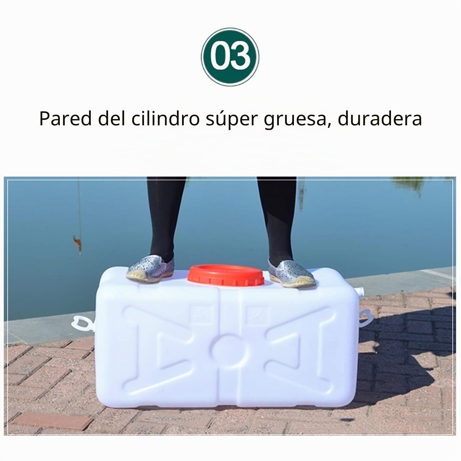 Bidon agua Almacenamiento De Agua De Plástico Cubo 50L/60L/90L Cubo De Plástico Del Hogar De Calidad Alimentaria Con Una Tapa De Depósito Exterior DROP Líder Recipiente Rectangular Durable A(Size:60L)
