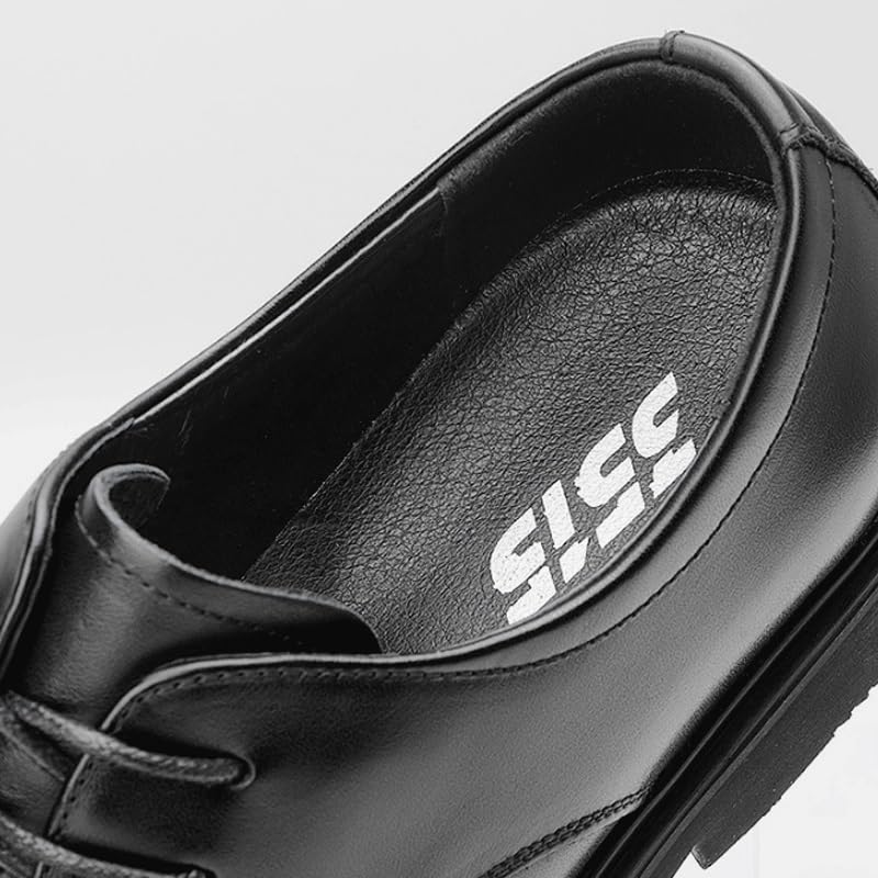 Men's Genuine Leather Lace Up Oxfords Casual Business Pointed Toe Non-Slip Platform Comfortable Breathable Casual Shoes 5