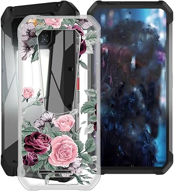 Phone Case for 8849 Tank 4 Pro 6.73", Clear TPU Soft Silicone Cover [Ultra-Thin X Anti Yellow] Shockproof Anti-Drop Protective Shell Cover for 8849 Tank 4 Pro - Red Rose