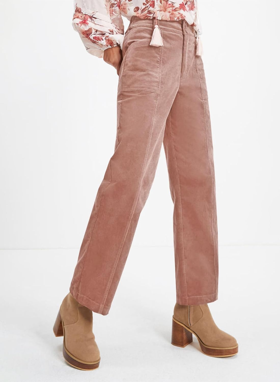 Acelitt Womens Casual Winter Straight Leg Elastic Waist Corduroy Pants with Pockets, S-XXL - Image 3