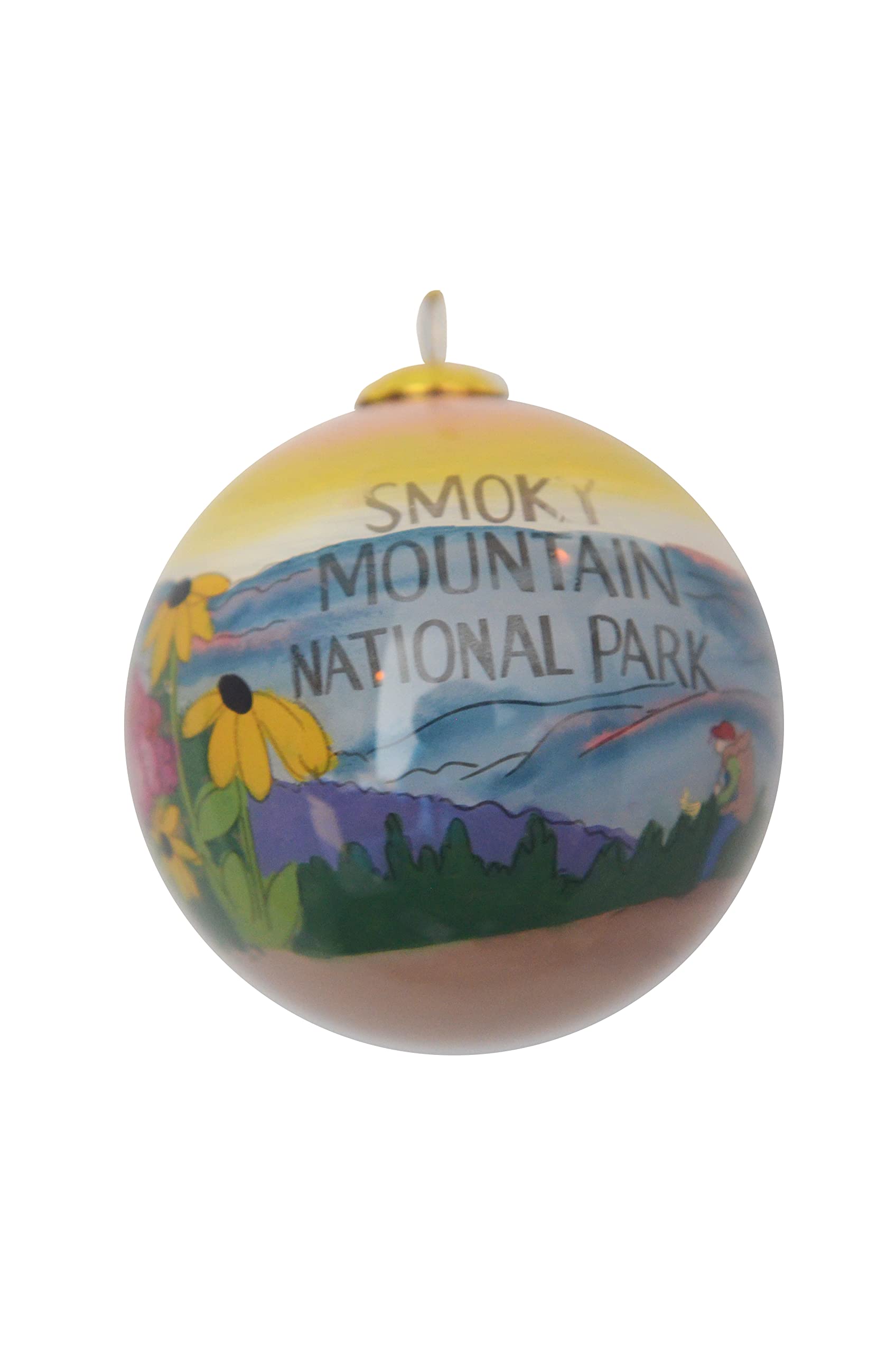 Smoky Mountain National Park Wildflowers Black Bears Playing in a Tree & Hikers Ornament