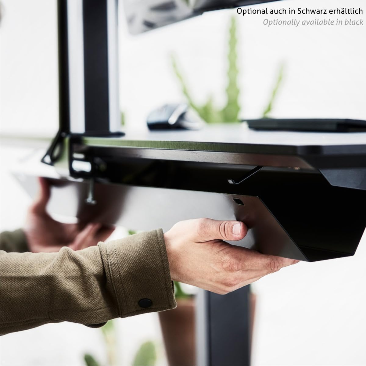 TKK010 Kabelkanal Schreibtisch aufklappbar 147 cm (Silber)