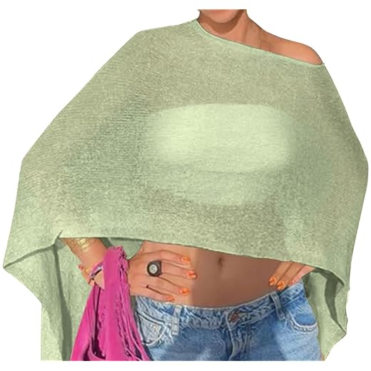 Drop Shoulder Sheer Crochet Vacation Outfits Poncho Sweater Top Summer Beach Cover Up