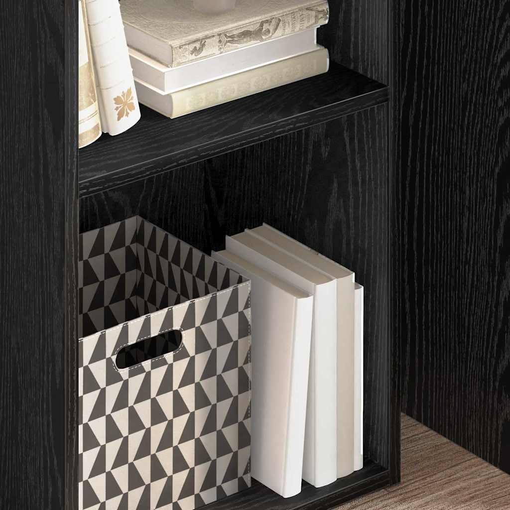 Libreria 2 Ripiani 40x30x77 cm Mobiletto da Soggiorno Nero | Organizzatore salvaspazio autoportante per soggiorno o studio con ripiani regolabili e struttura solida