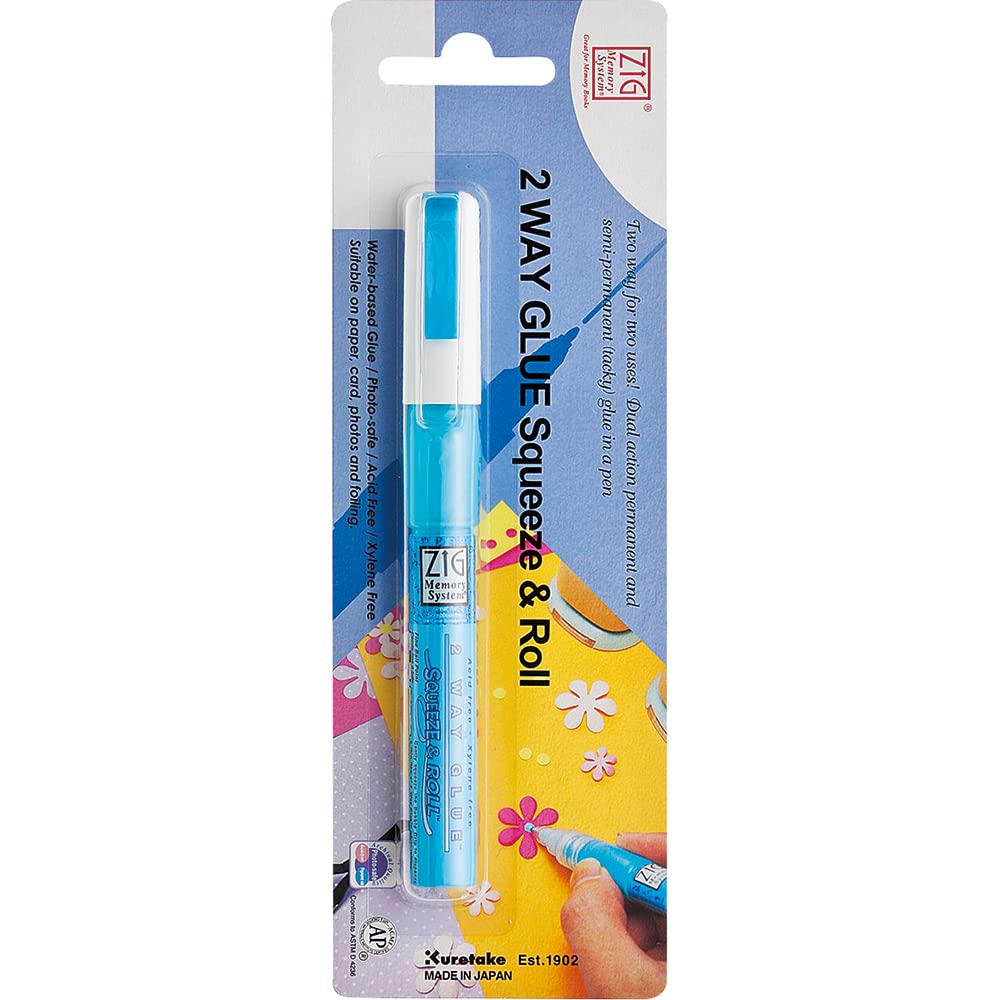 ZIG MEMORY SYSTEM 2 WAY GLUE Blister Pack Squeeze & Roll 1 Pen TIP SIZE-1MM [MSB-10M] Best for Kids Artists Crafters Perfect for Scrapbooking Craft Card Making Foil Calligraphy.AP-Certified JAPAN-image-12