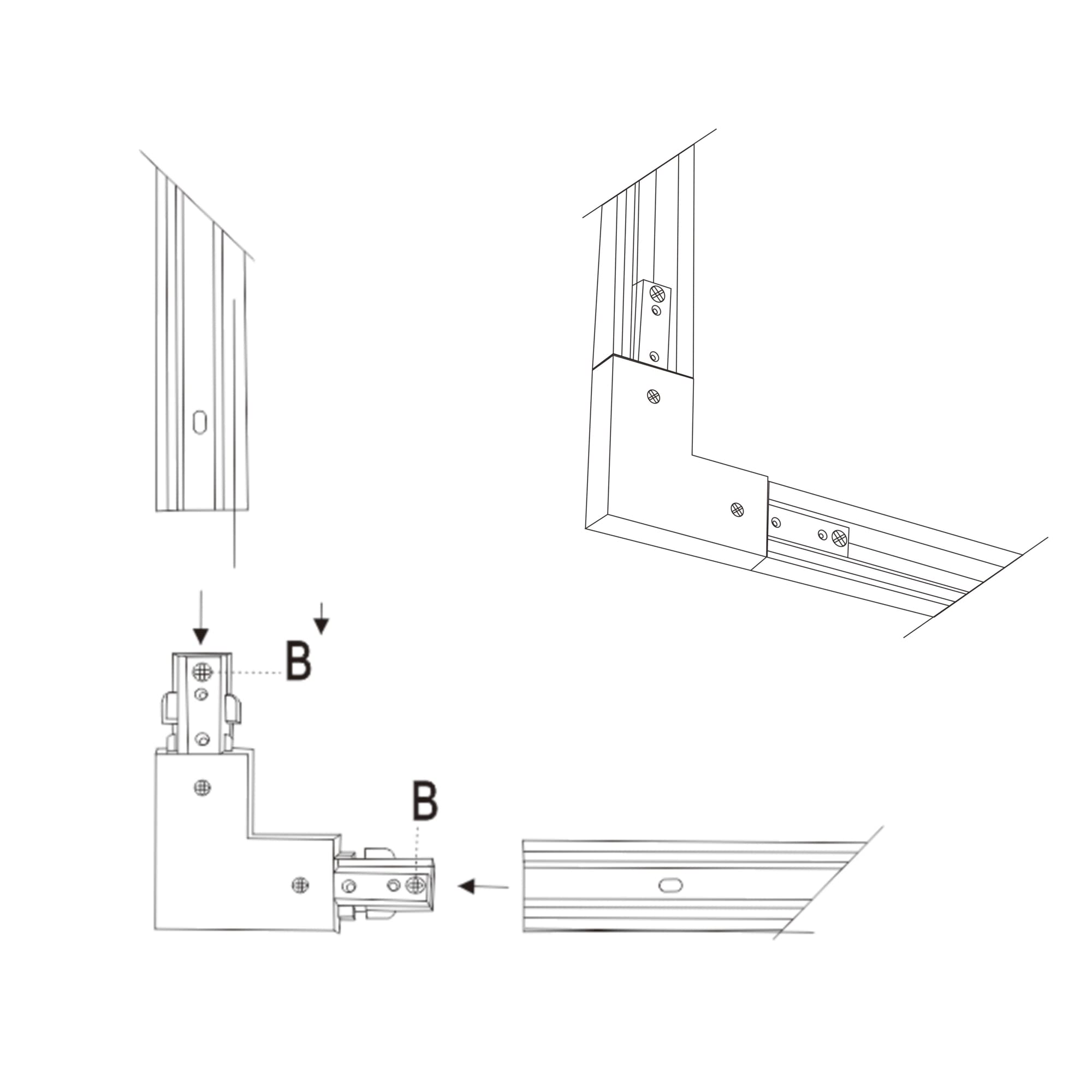 Single Circuit H-Series Schienen-Endverbinder – 3-Draht, Schwarz, 10,9x3,1x15,2 Cm